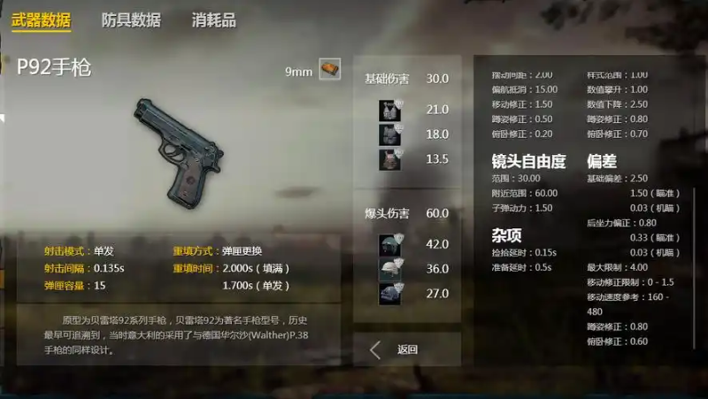 和平精英P92介绍-星界云手机攻略站