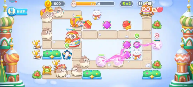 保卫萝卜 4 七夕舞会 8 关满星攻略：分裂箭速攻与护盾机制深度解析-星界云手机攻略站