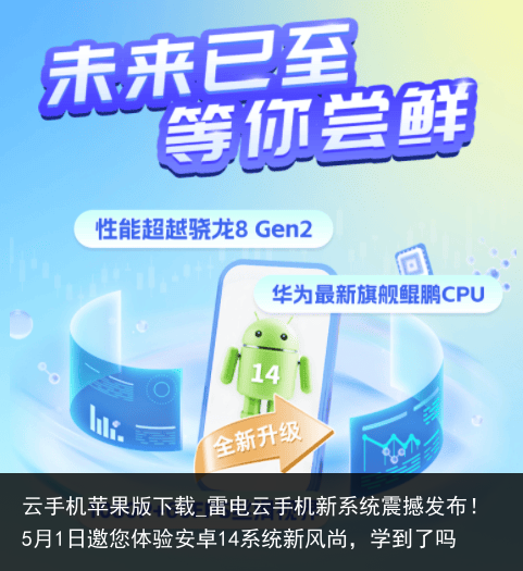 云手机苹果版下载_雷电云手机新系统震撼发布！5月1日邀您体验安卓14系统新风尚，学到了吗
